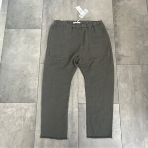 NEW Pharaoh Erika drop pant linen olive green lightweight pull on casual 4